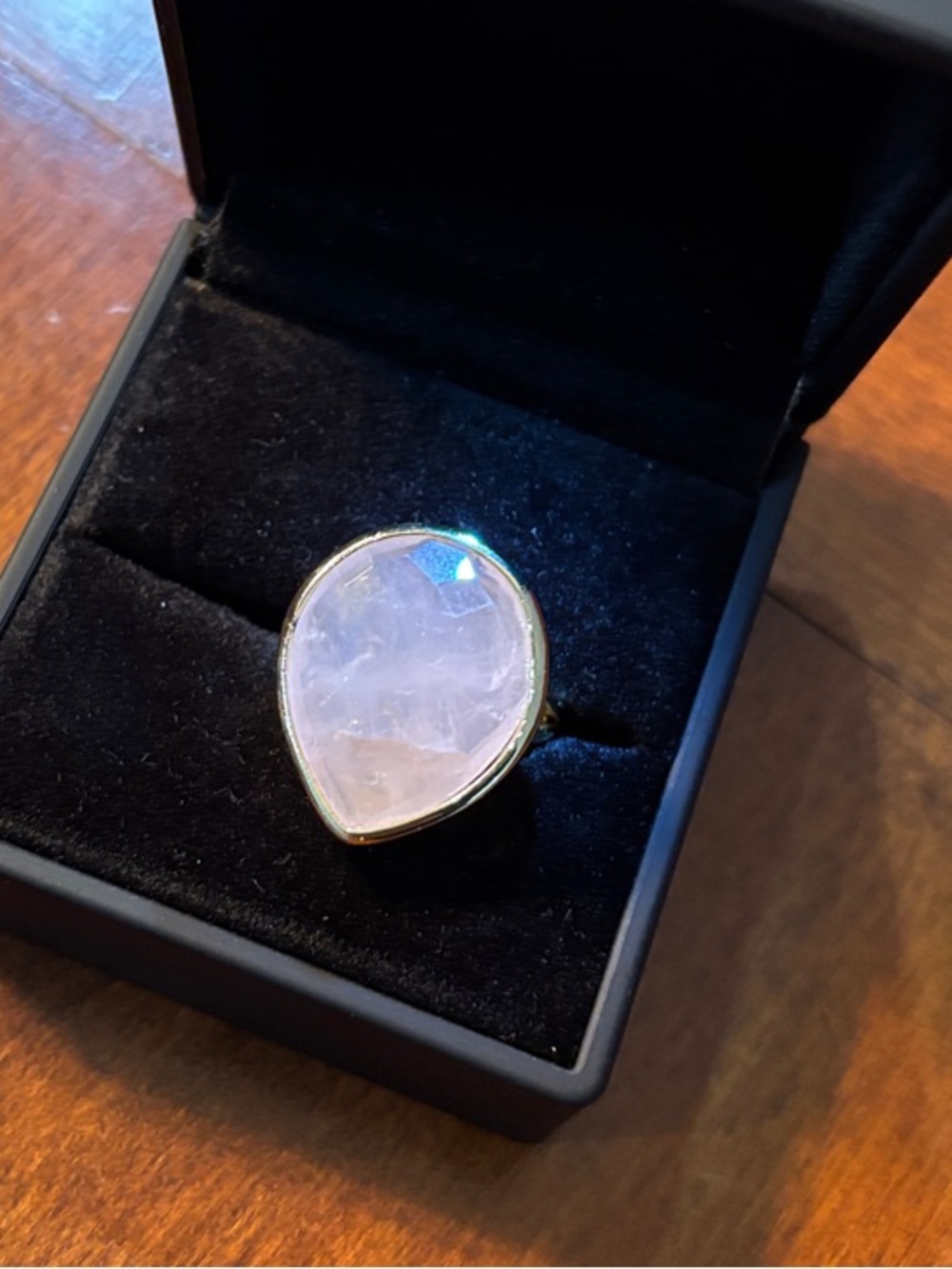 Beautiful Rose Quartz Adjustable Ring